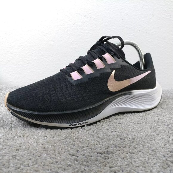 Nike Air Zoom Pegasus 37 Womens 9 Running Shoes Black Light Arctic Pink 2020 - Picture 5 of 11